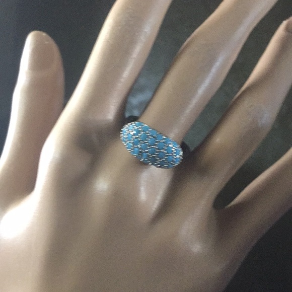 New Pretty Blue Turquoise silver Ring - Picture 3 of 8